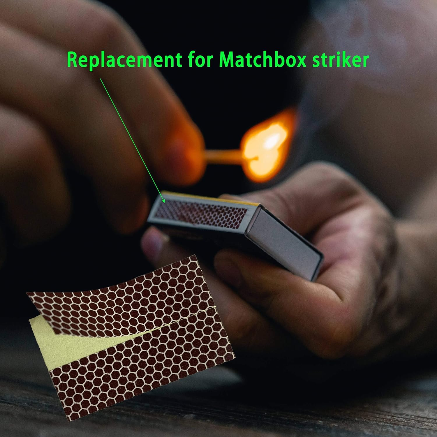 JHZABPO Match Striker Strips, Striker Paper with Adhesive, 2.16" * 0.67"(Pack of 40) image number 1