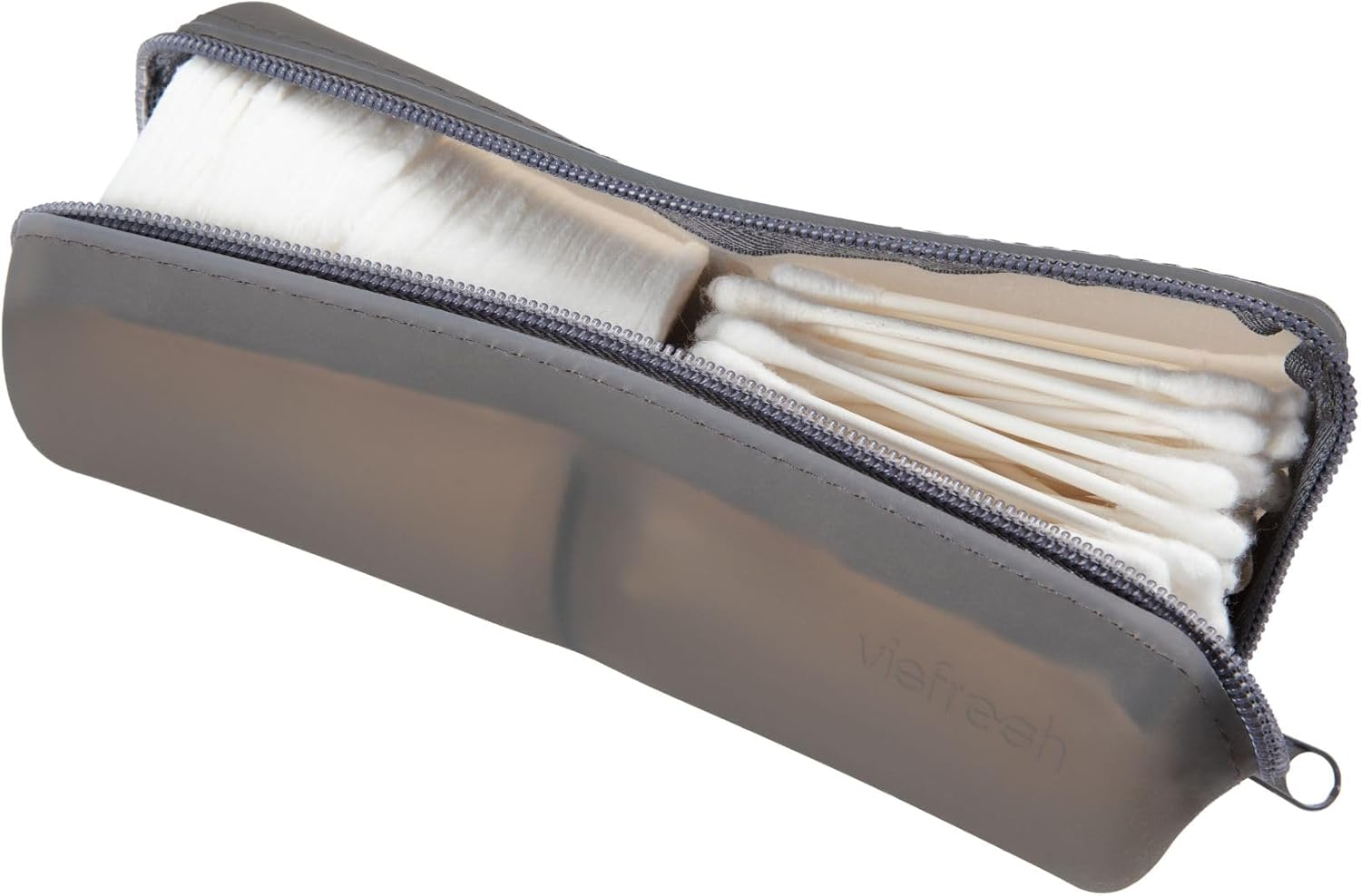 Visfresh Cotton round Swab Travel Case, 2 in 1 Portable Hair Accessories Organizer, Hair Tie and Bobby Pin Holder, Travel Qtips Case, Purse Organization, Floss Holder