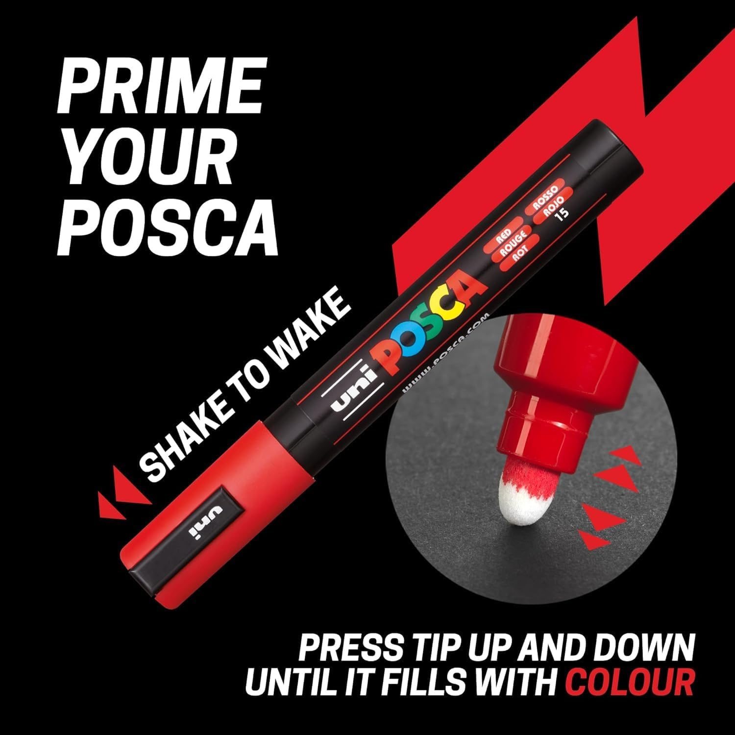 Posca Water Based Permanent Marker Paint Pen - Multi Surface Use - PC-1M, 0.7-1.0Mm Extra Fine - Set of 8 in Gift Wallet - Pastel Tones image number 4