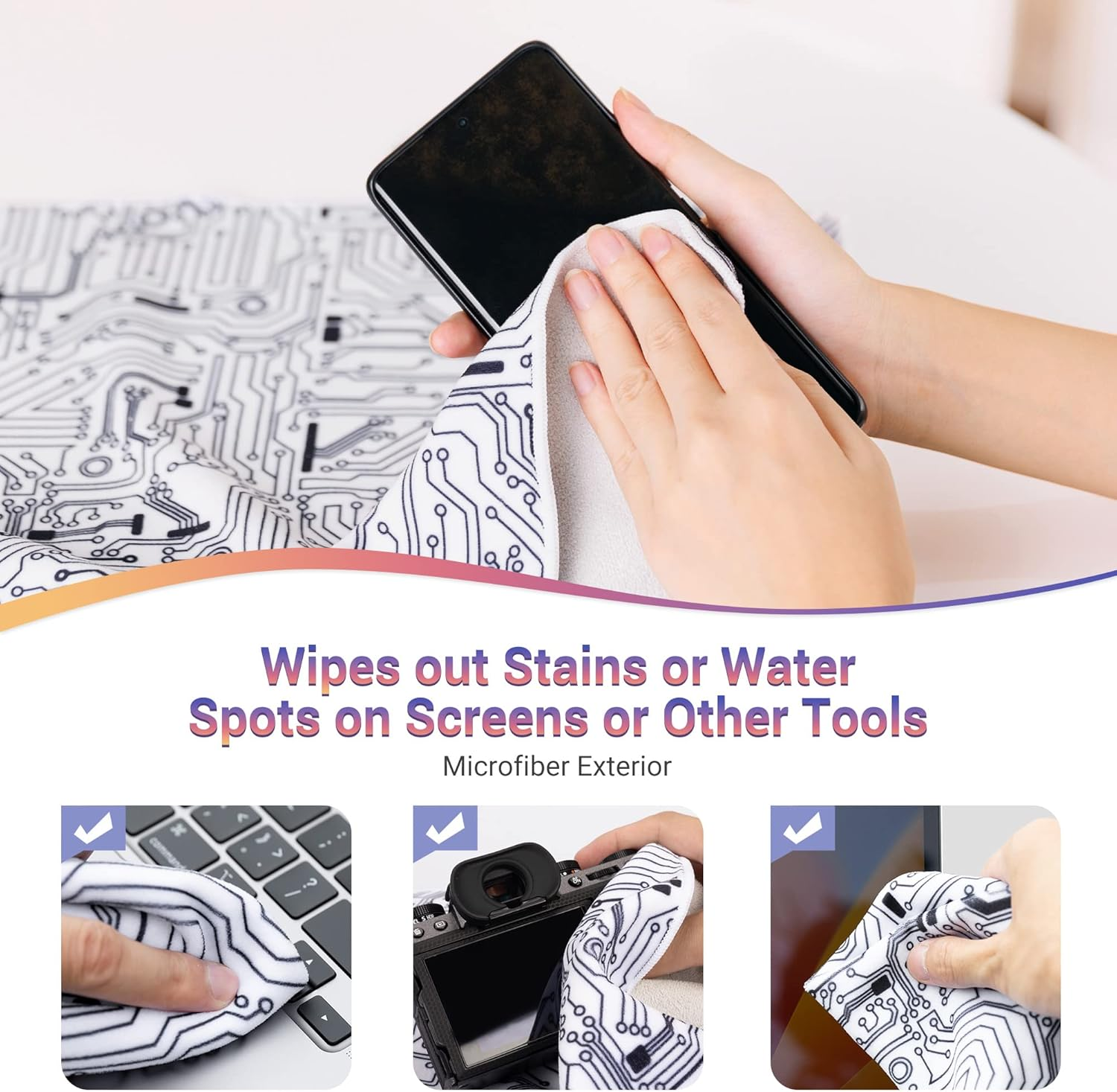 JJC 50X50Cm Camera Lens Protective Wrap with Pouch, Magic Self-Adhesive Flexible Wrapper Travel Accessories for DSLR Mirroless Cameras Cover Switch Ipad Equipment Protector Bag Case Foldable -Circuit image number 1