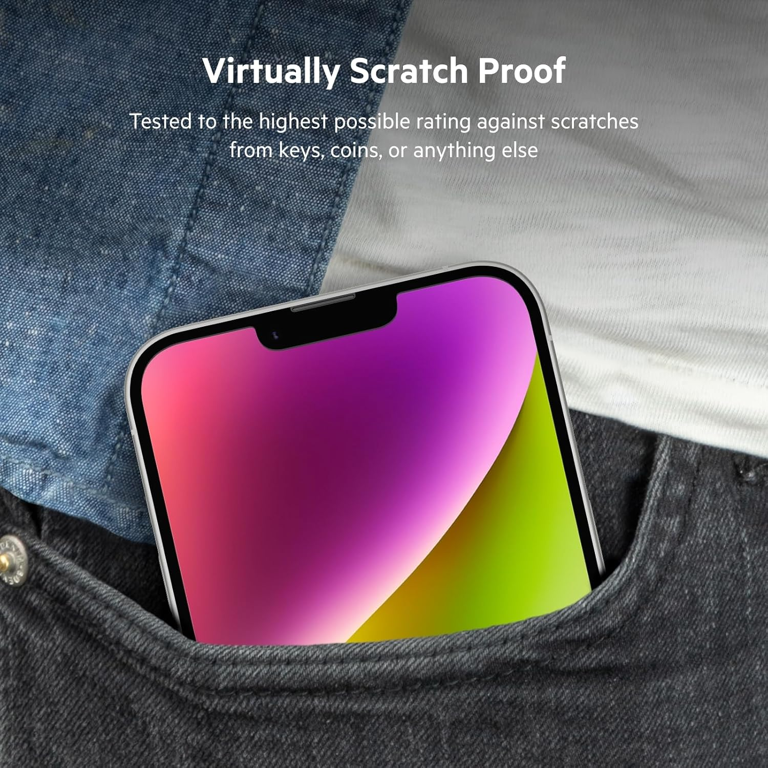 Belkin Iphone 14 Plus/13 Pro Max Screen Protector Ultraglass, Antimicrobial-Treated, Easy Application Bubble Free with Included Guide Tray, Transparent image number 6