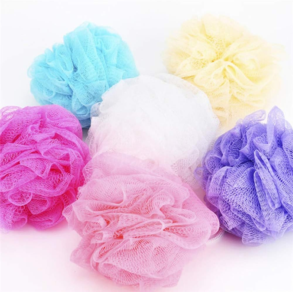 Soft Body Bubbles Sponge Bath Ball Nylon Scrubber Loofah Mesh Net Ball Cleaning Bath Sponge Multi-Color Shower Flower image number 2