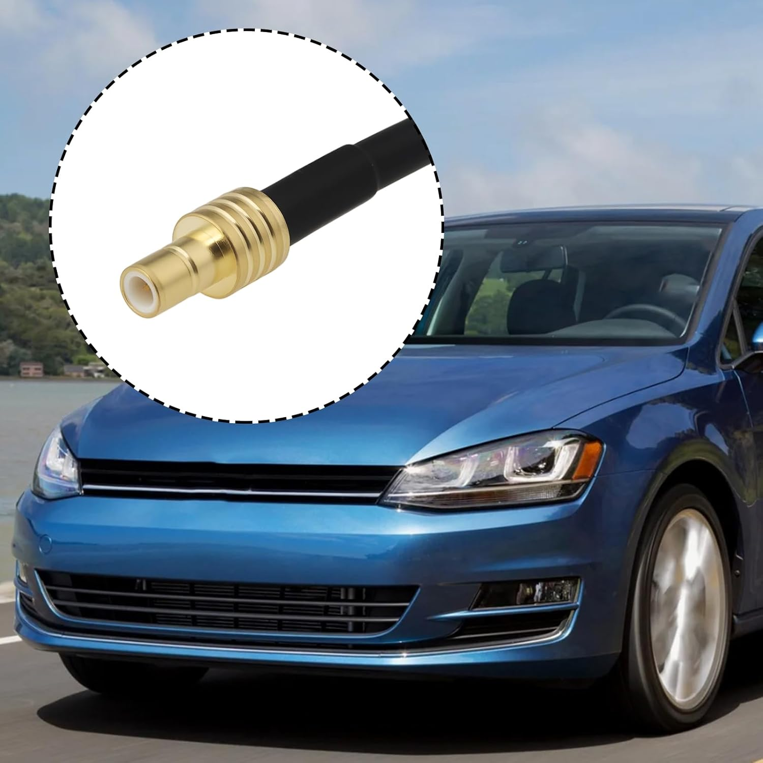 2Pcs SMB Male to Fakra C Female Aerial Adapter Cable for Car Truck SUV, 18Cm image number 2