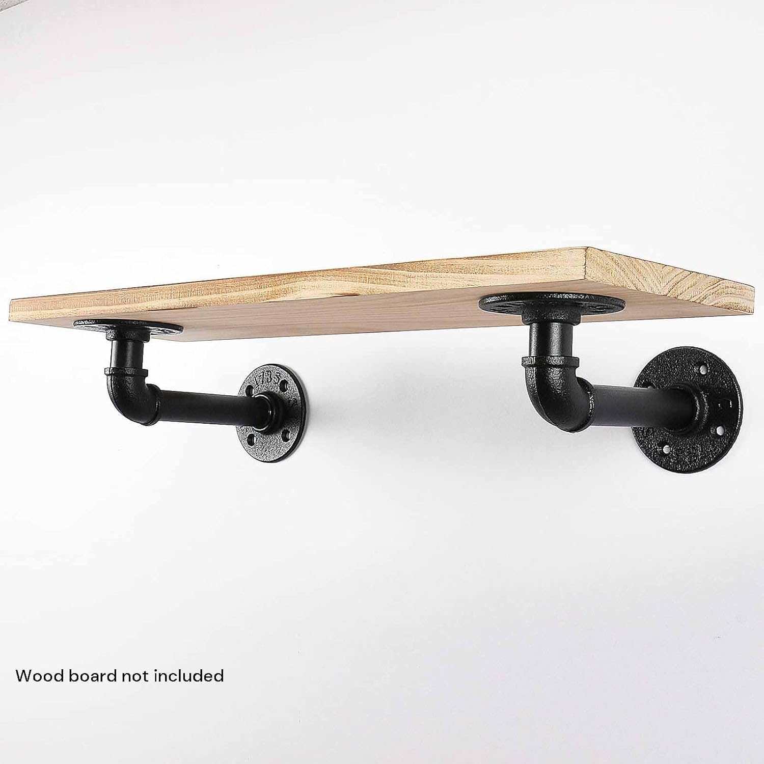 4PCS Pipe Floating Shelf Bracket Industrial Pipe Shelf Bracket Mounting Bracket Storage Racks Decor image number 5