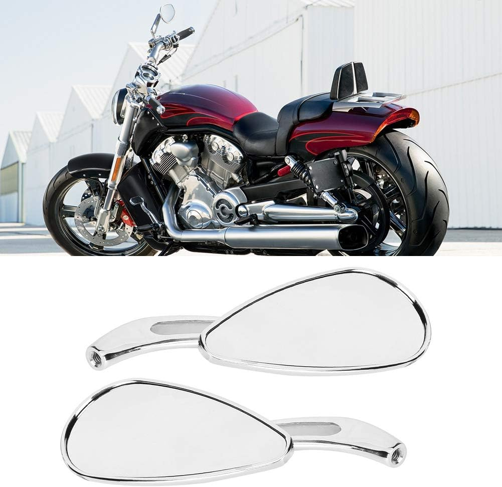 Motorcycle Backing Mirror, Chrome-Plated, 8 Mm, 10 Mm Thread, Skull-Drop-Drip-Drug Reflector, Universal Accessories, Large Field of Vision, Robust, Aluminum