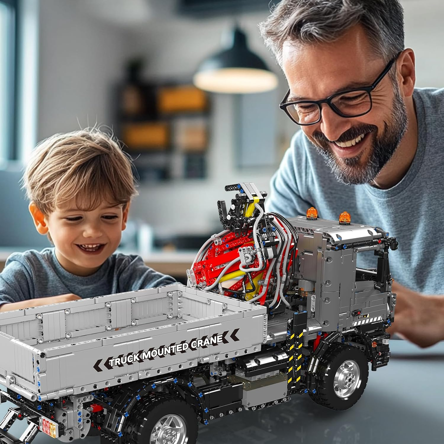 Mould King 19016 Mobile Crane Truck Building Kit,3767+ PCS Pneumatic Engineering Vehicle with Dual Remote Control, Construction Building Model Toy for Boys Adults Teens image number 2