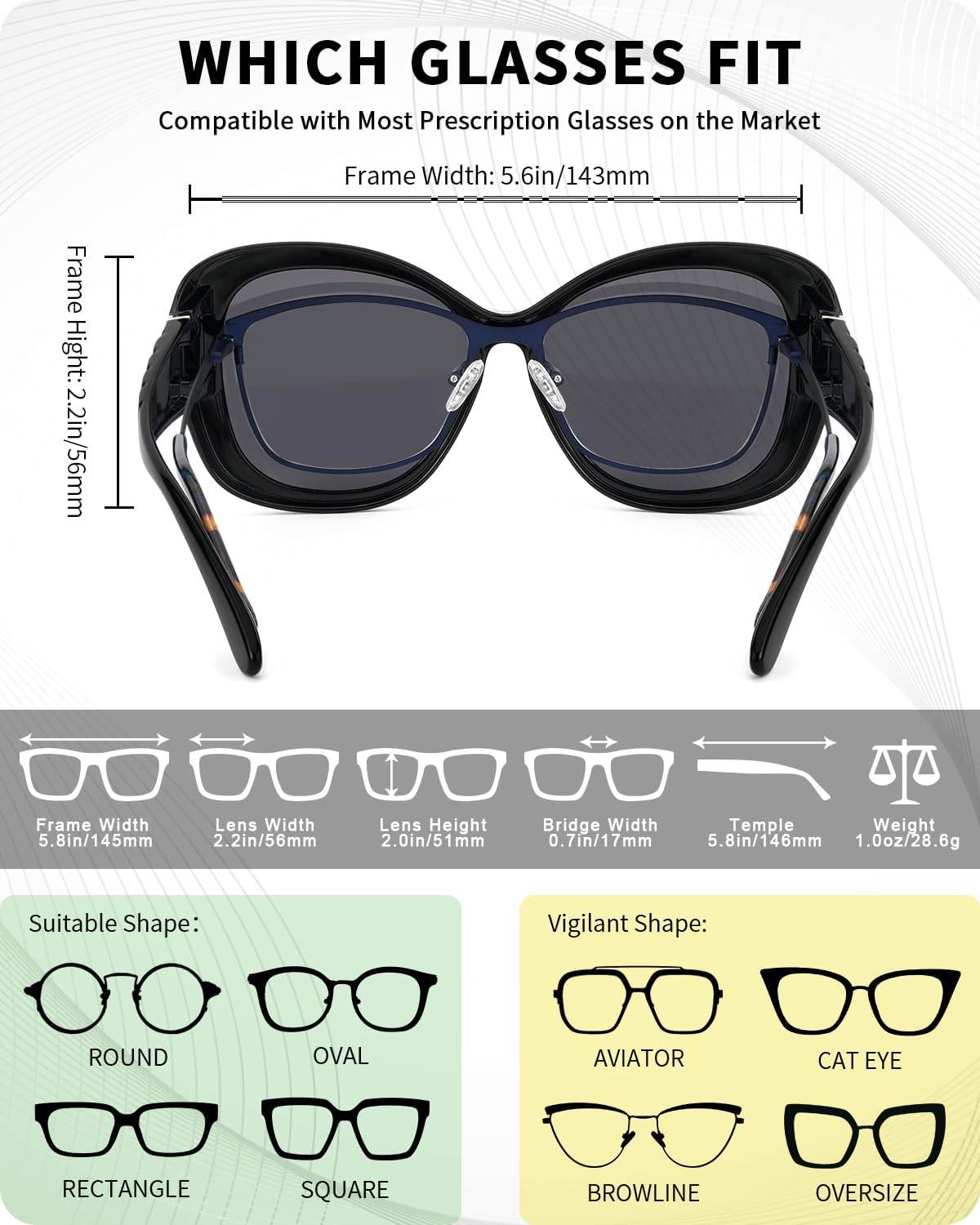 Meeloog Polarized Fit over Glasses Sunglasses for Women, Oversized Fashion Big Sun Glasses Trendy Shades for Driving MST0079 image number 4