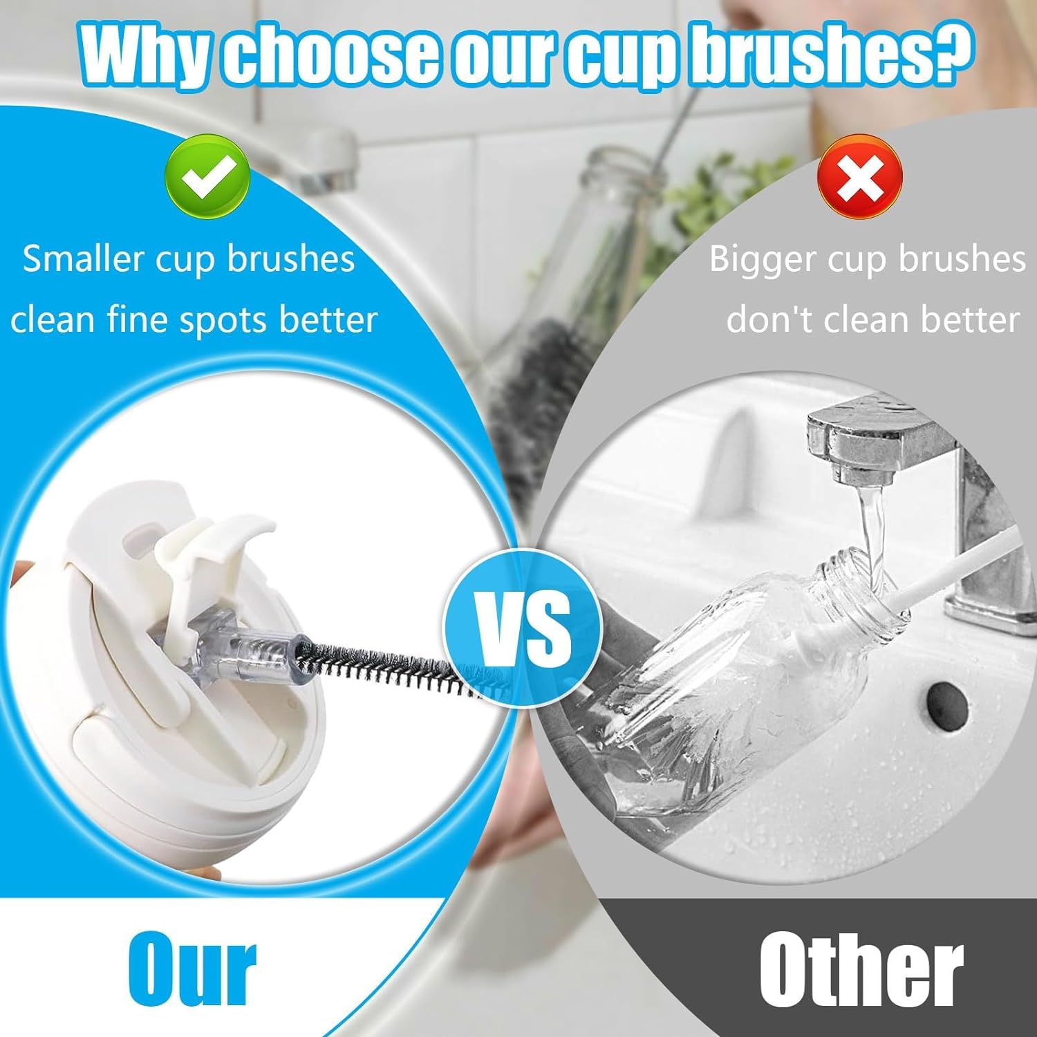 Nylon Bottle Brush, 10 Pcs Pipe Cleaner Brush, Straw Brushes for Sippy Cup, Tumbler, Water Bottle, Drinking Straw, Teapot Nozzle (Black) image number 3