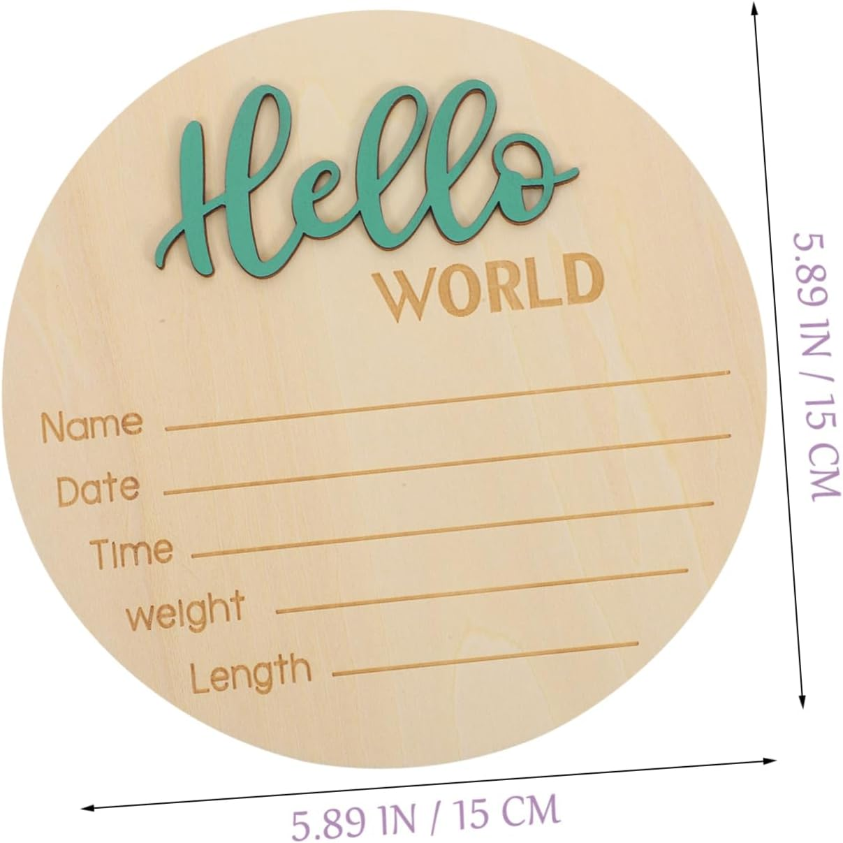 Wooden Birth Announcement Sign for Newborn round Name Announcement Photography Durable Sign for Shower and Nursery Decor image number 2