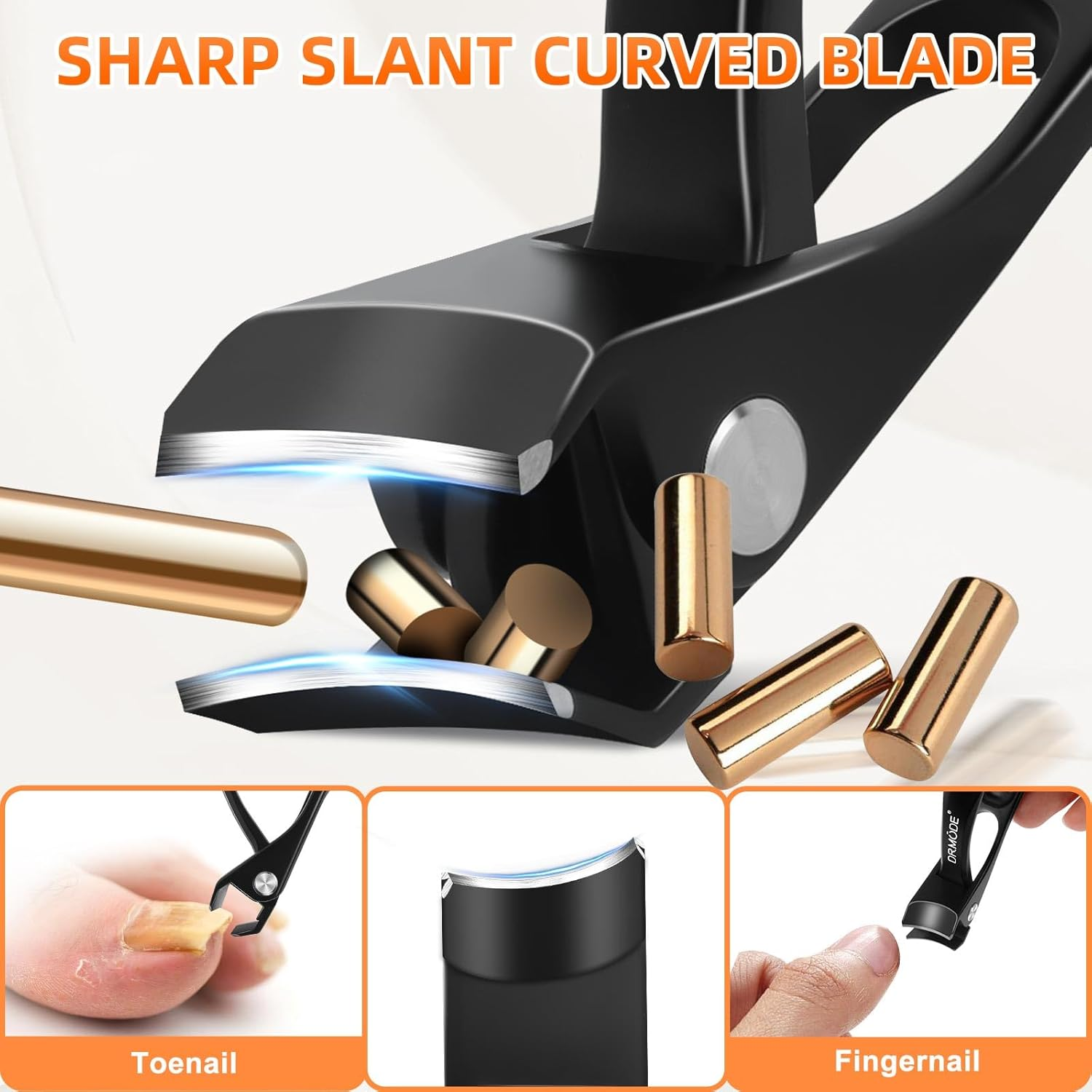 Angled Head Toe Nail Clippers for Thick Nails for Seniors, Slanted Large Toenail Clippers for Men with Wide Jaw, Heavy Duty Sharp Edgy Fingernail Clipper with Long Handle image number 2