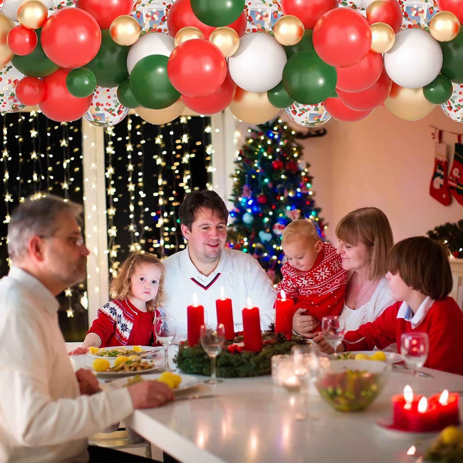 Christmas Decoration,Zanzer Christmas Balloon Garland Arch Kit - 105 Pcs Red Green Gold and White Balloons with Candy Cane Balloons for Xmas Party Decorations - A image number 3