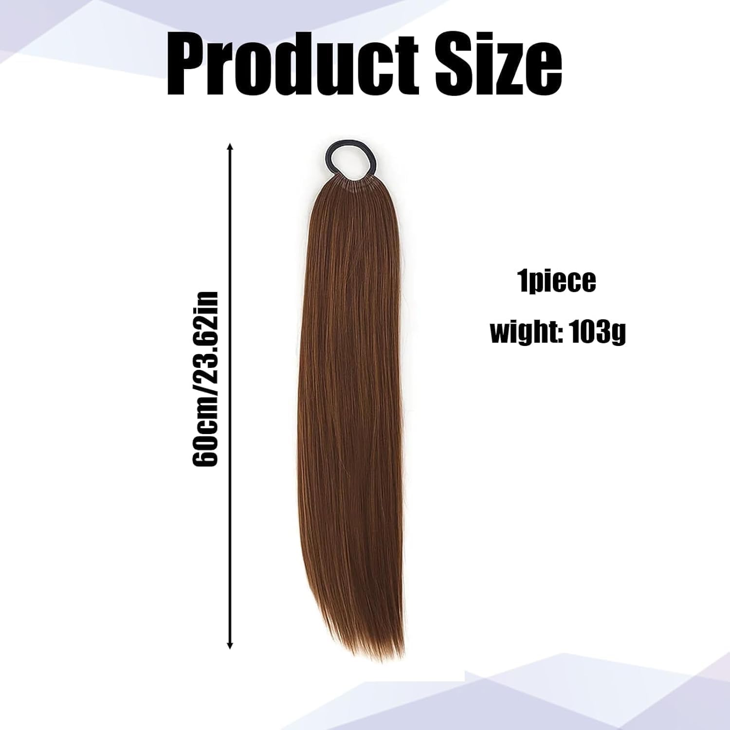 1 X Ponytail Extension, Real Hair Braid, 60 Cm Long, Hair Extension for Natural Look, Ideal for Daily Use and Special Occasions image number 1
