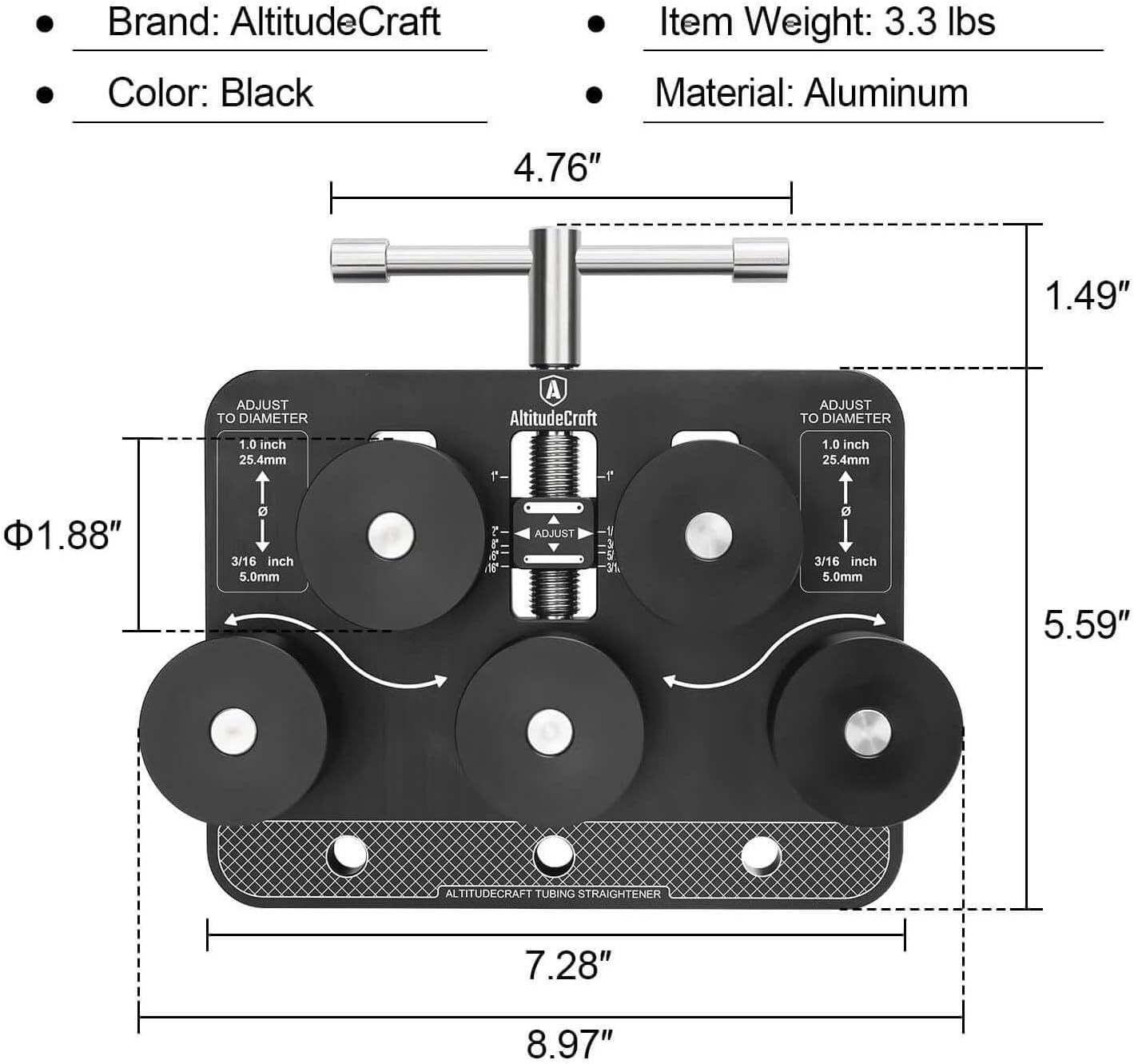 Tubing Straightener,Brake Fuel Line Tubing Straightener Aluminum Tubing Alignment Tool image number 3