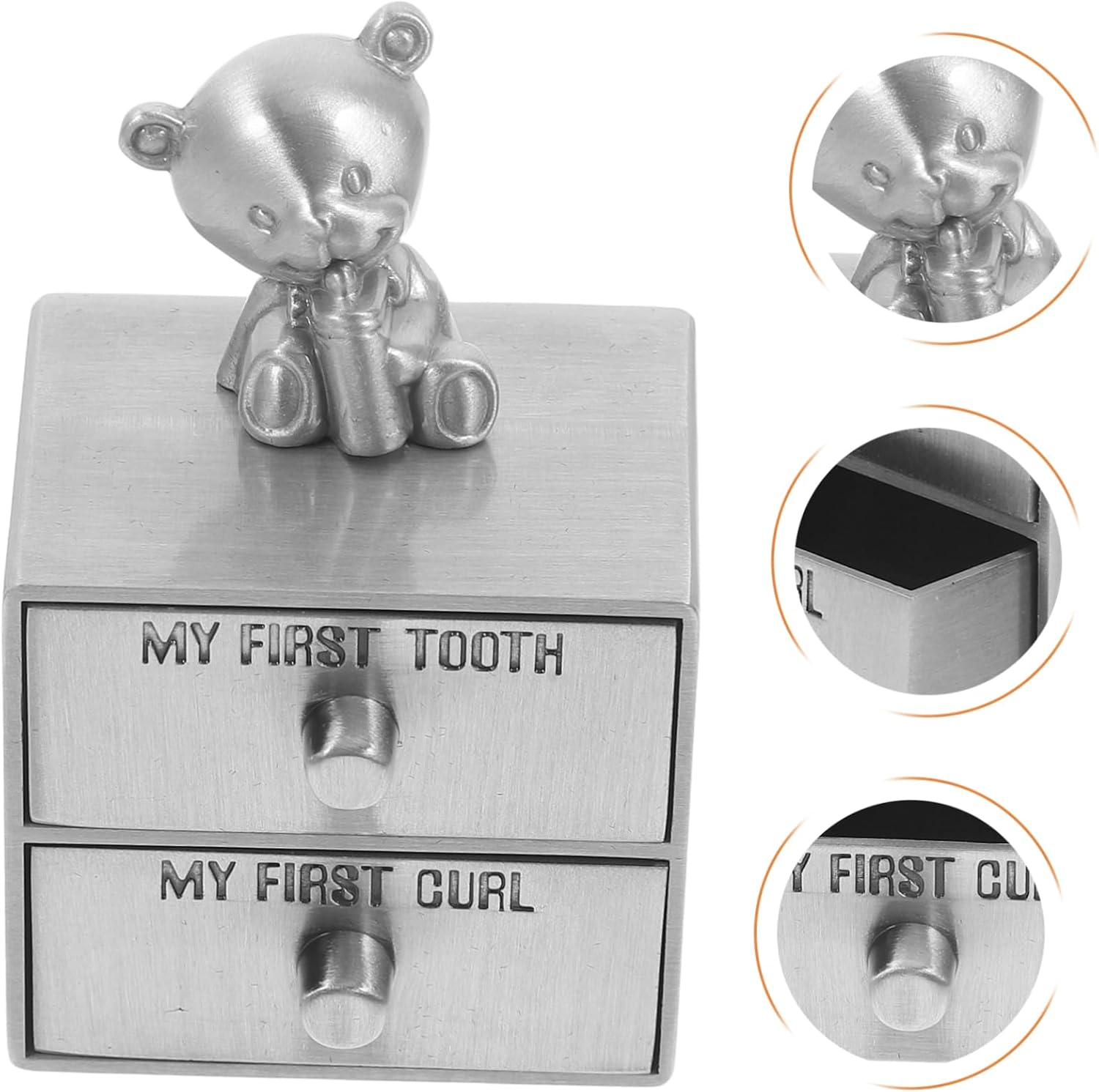Double Metal Tooth Storage Box First Tooth and Curl Keepsake Box for Compact and Portable Design for Newborn Memories image number 1