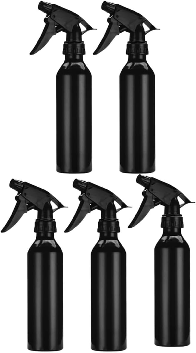 TEHAUX 5Pcs 250Ml Aluminum Alloy Spray Bottles Black, Multifunctional Empty Mist Sprayers for Hair, Plants, Cleaning and Travel Use image number 4