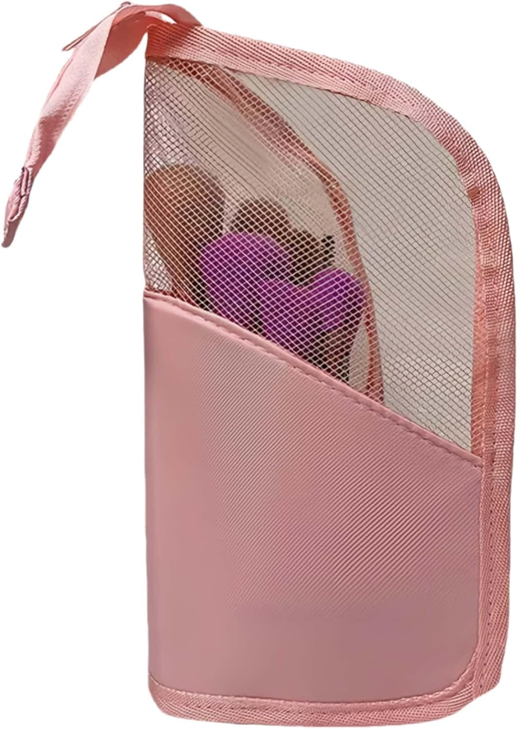 Makeup Brush Holder Travel, Mesh Cosmetic Organizer Bag with Zipper (Black)