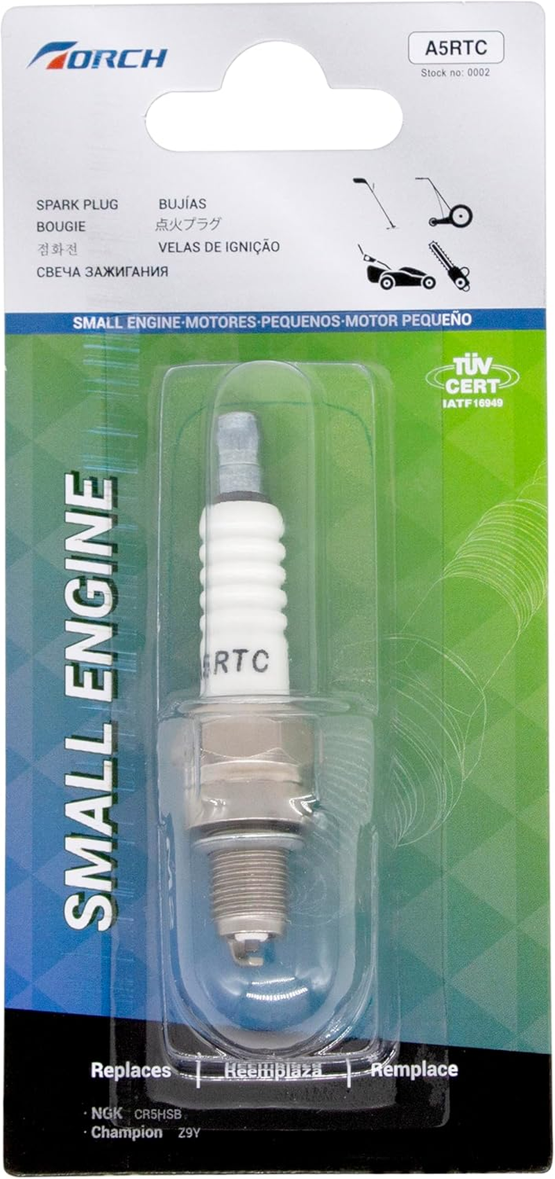 TORCH A5RTC Spark Plug Replacement for CR5HSB, 98056-55777, EU2000I, EU2200 Series Generators, 808/Z9Y/P-Z9HC, U16FSR-UB, GX31 GX100 GXH50, OEM