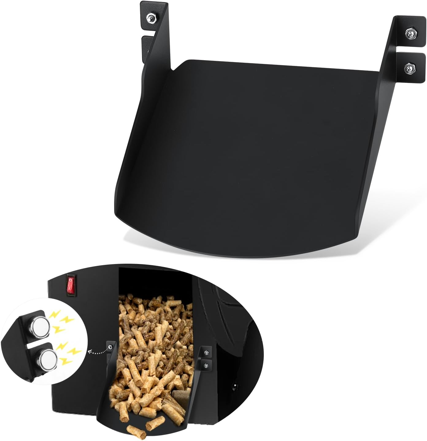 Magnetic Pellets Helper Chute for Traeger Grill, Pellet Discharge Metal Accessory for Traeger Grill Cleanout from Picking up Fallen Pellets, for Traeger Ironwood 885, Pro Series 34, Pro 780 Grills image number 2