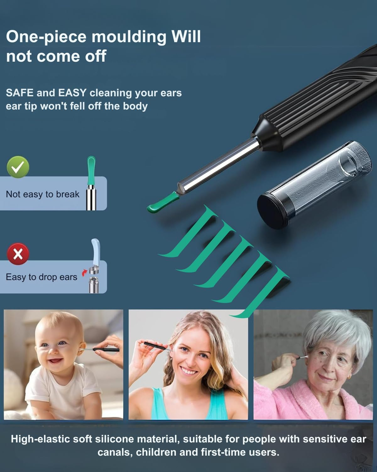 TAPFOU Ear Wax Removal Kit, Ear Cleaner with 1080P HD Camera,Smart Visual Earwax Remove Kits with 8 Pcs Ear Set for Daily Ear Pick