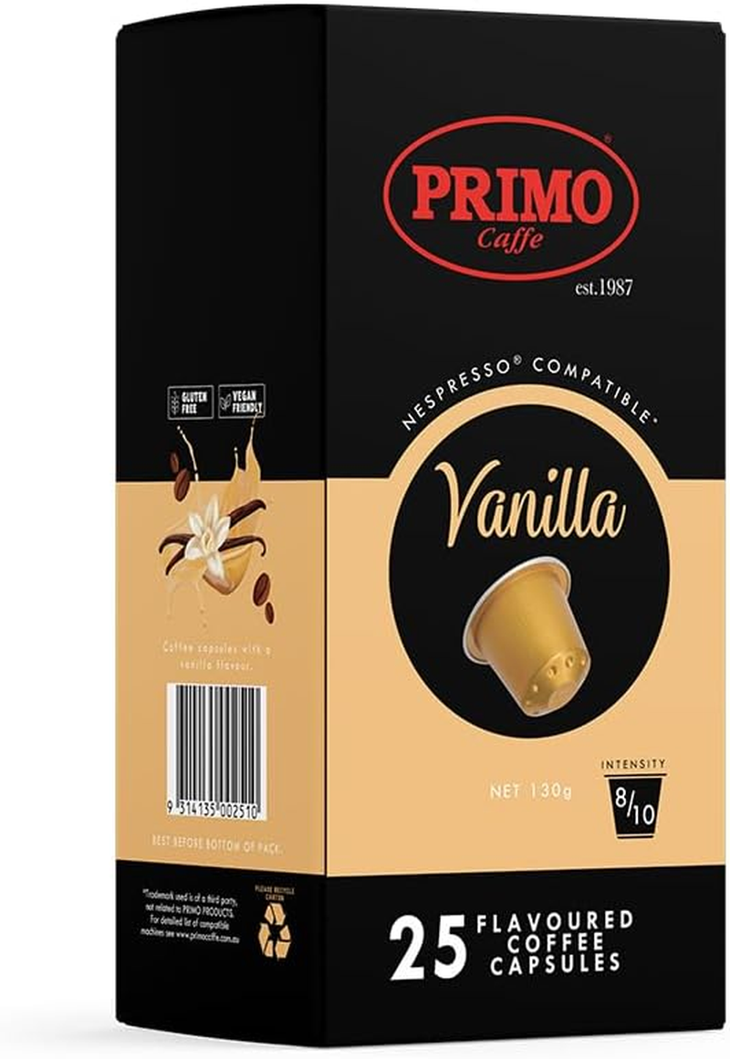 Primo Caffe Vanilla Flavoured Coffee Capsules 25/Box