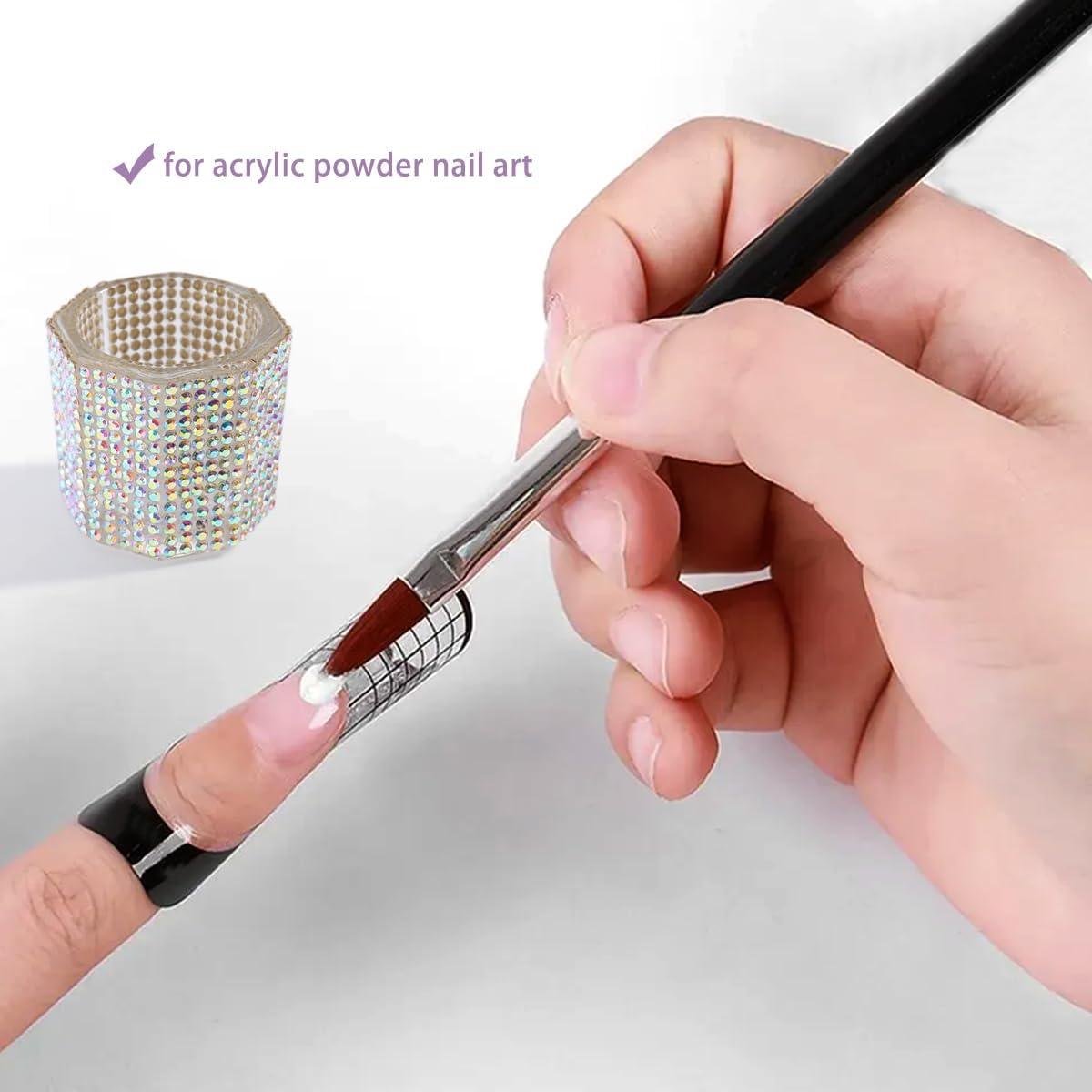 Fspronail Dappen Dish for Monomer, 2Pcs Clear Crystal Acetone Cup Nail Art Acrylic Liquid Dampen Monomer Container Acetone Bowl Acrylic Powder Holder Manicure Glass Bowl image number 6