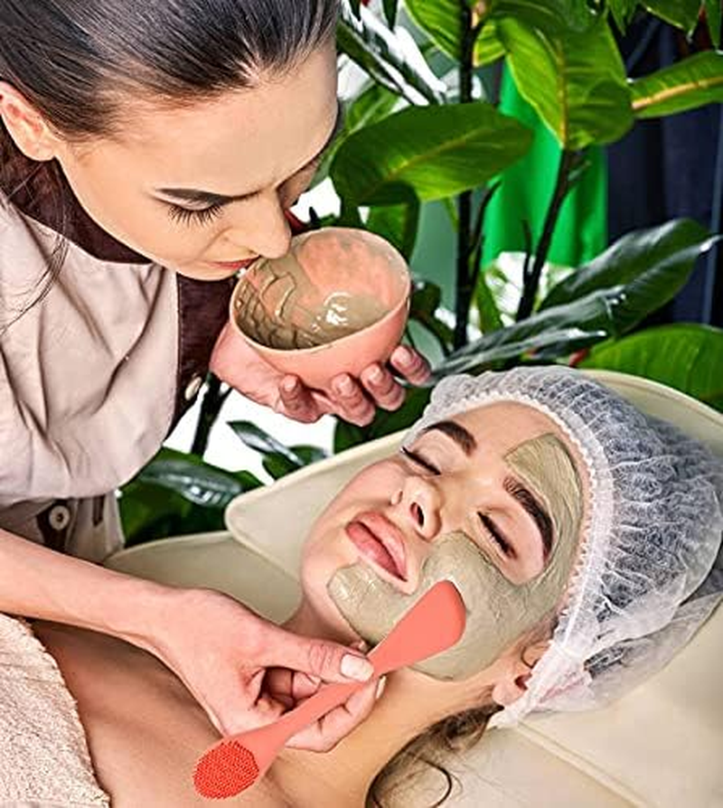 Rampula Silicone Face Mask Brush, Face Scrubber for Gentle Exfoliating & Hairless Moisturizers Applicator Tools for Apply Mud, Clay, Charcoal Mixed Mask, Cream, Lotion - Orange+Dark Blue image number 6