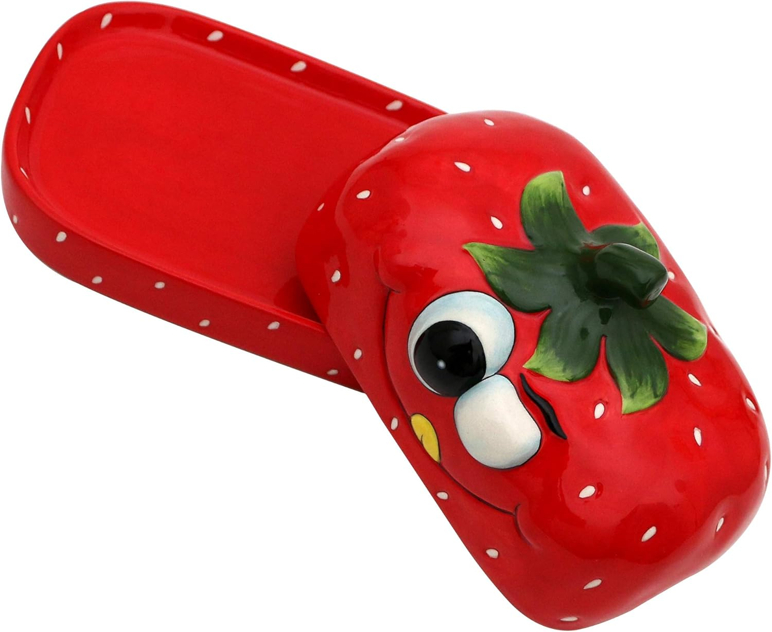 Dekohelden24 Ceramic Butter Dish/Butter Dish Strawberry in Red Dimensions Approx. 16.5 X 11 X 10 Cm image number 1