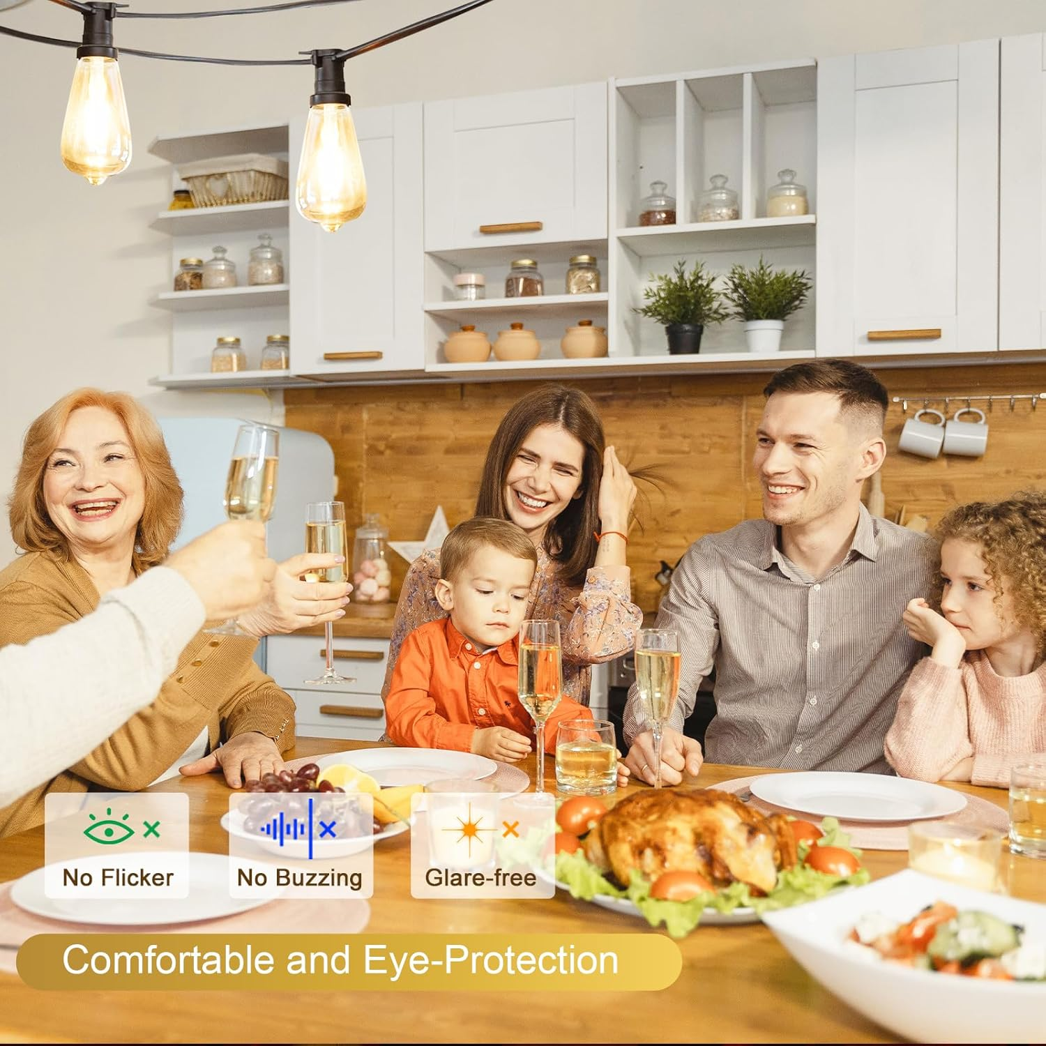 Dicuno Vintage Light Bulb B22, Bayonet Edison Light Bulb, Warm White 2700K, 6W Equivalent to 60W, 810LM, Filament Clear LED Bulb, Non-Dimmable, Pack of 6