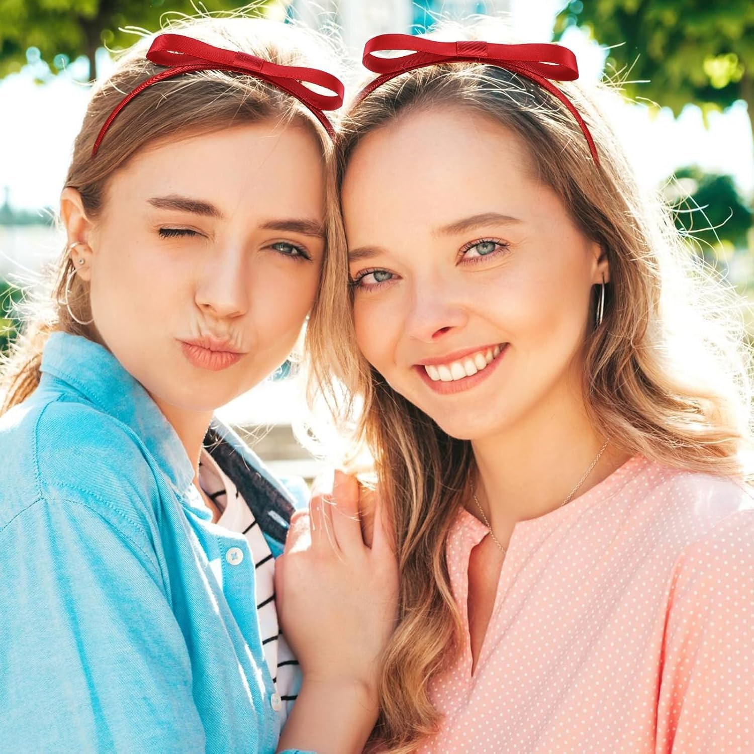 Red Bow Headband for Girls Women, Cute Hair Bow Knotted Hair Hoop, World Book Day Party Cosplay Costume Accessories for Matilda image number 1