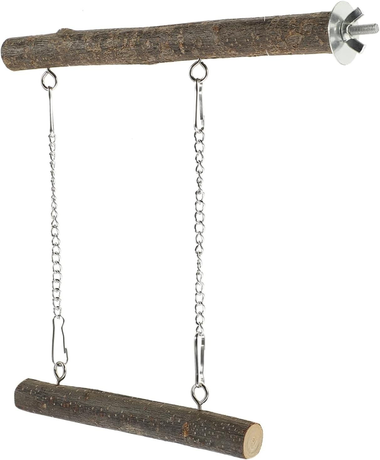 Lexziuo 1PCS Natural Wooden Bird Swing for Parrots, Durable Parakeet Perch & Chewing Toy, Plaything for Macaws Finches Budgies Training & Entertainment image number 5