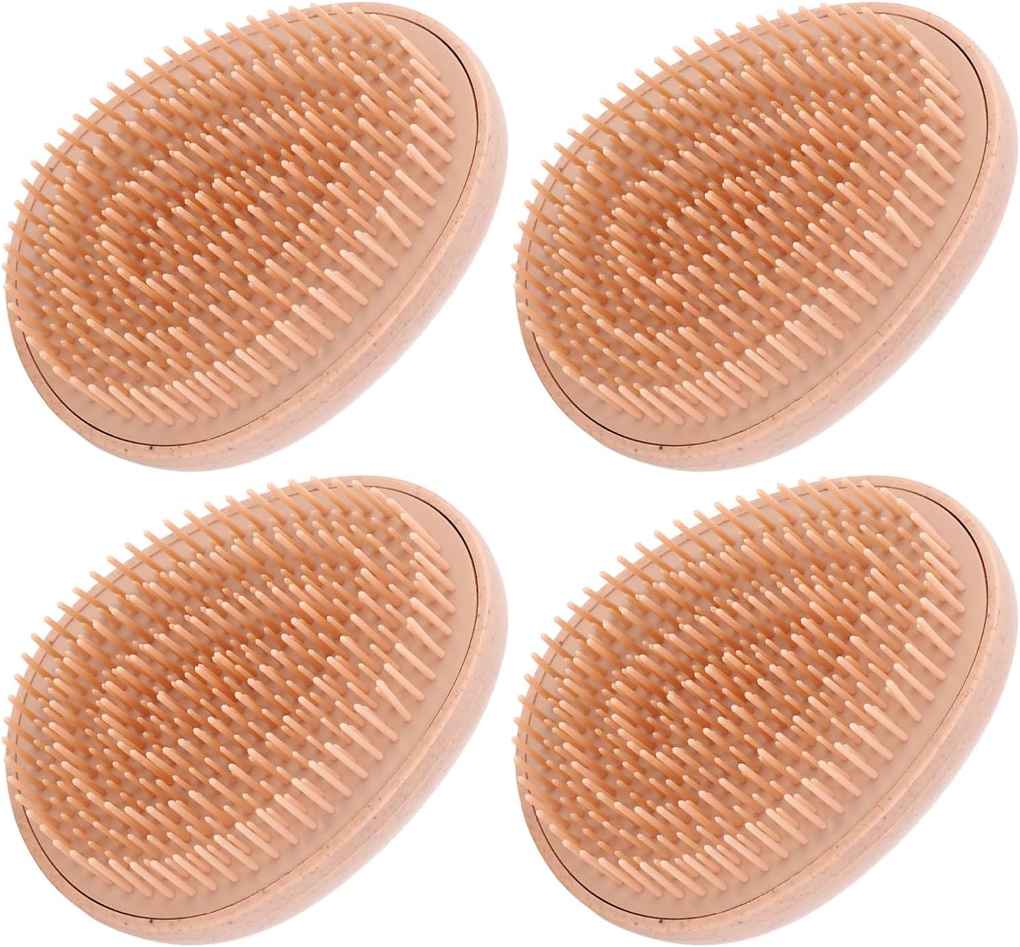 4Pcs Wheat Straw Hair Brush Egg Shape Detangling Brush Portable Styling Comb Hair Brush for All Hair Types image number 2