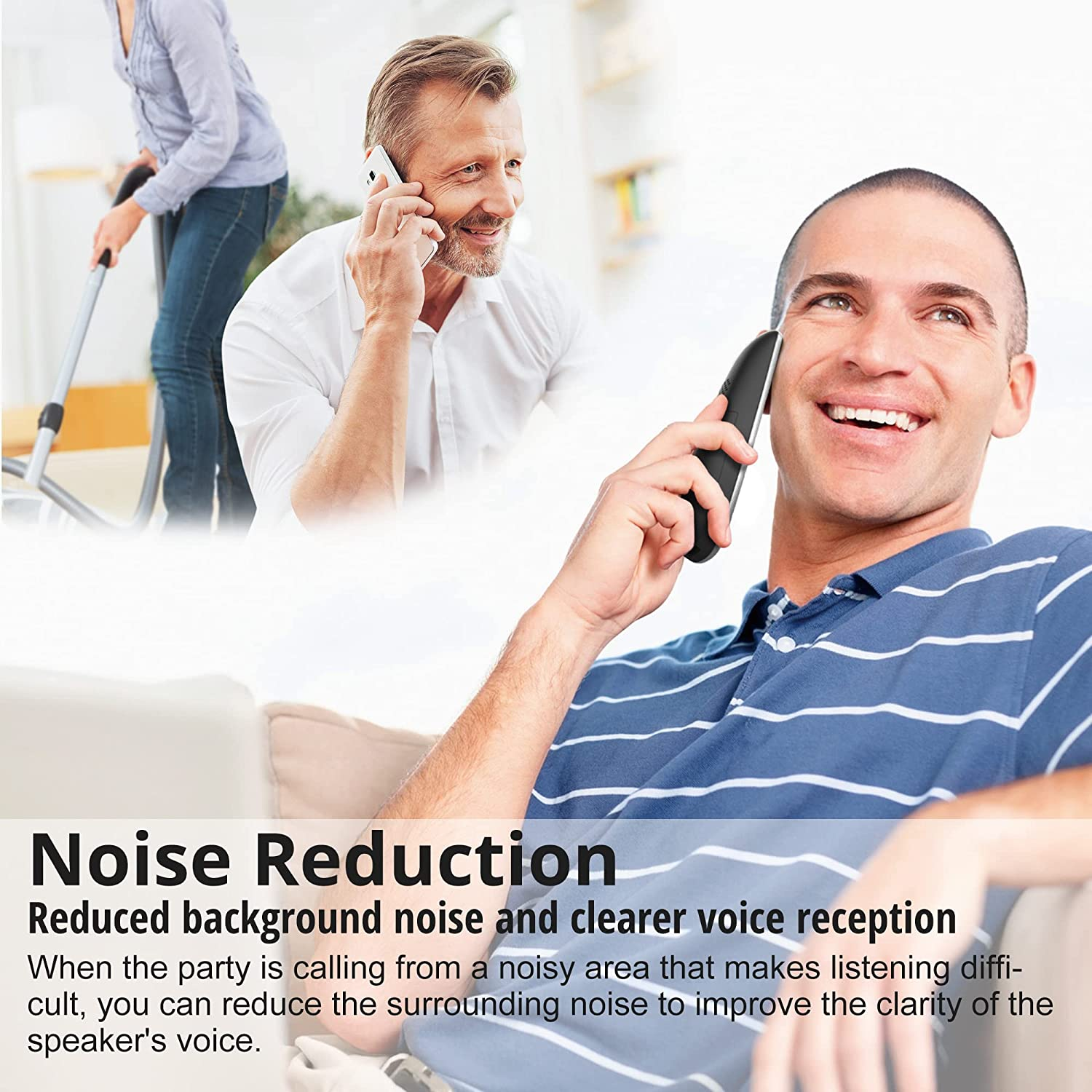 Panasonic DECT Digital Cordless Phone with Answering Machine and 4 Handset (KX-TGD324ALB), Black image number 3