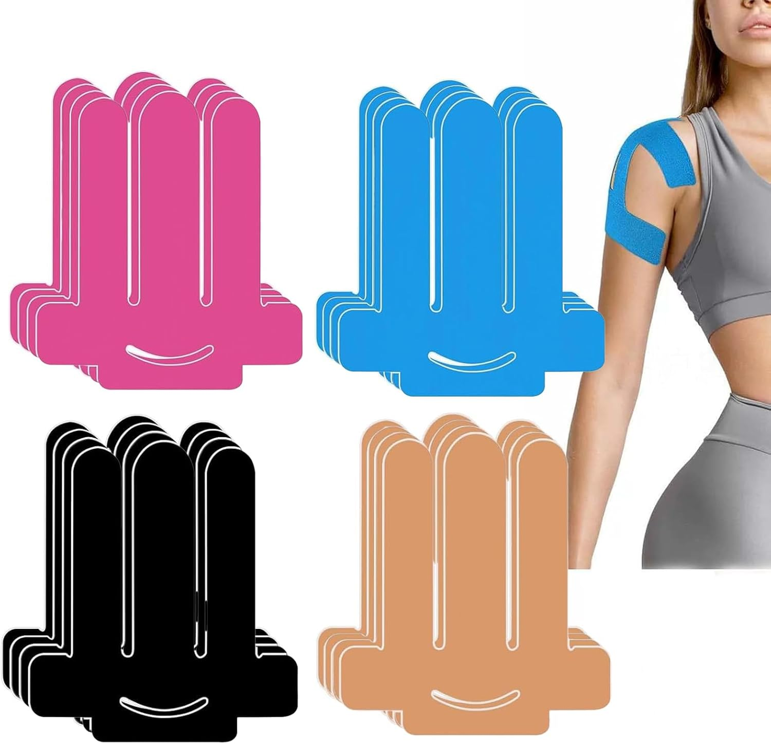 Kinesiology Tape for Shoulder-16 Pcs Precut Sports Physio K Tape Support and Muscle Pain Relief, Original Cotton Waterproof & Breathable, Latex Free Elastic Kinesiology Athletic Tape for Pain Support & Muscle Sports