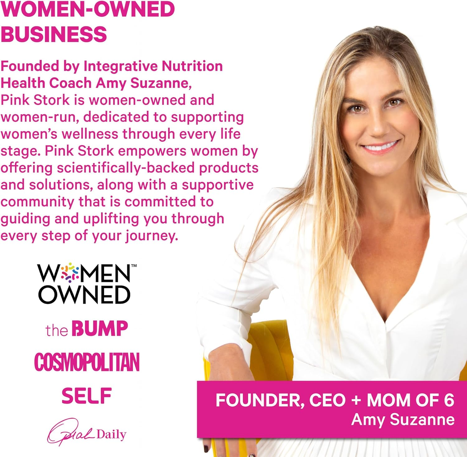 Pink Stork Postpartum Hair Loss Gummies: Hair Skin and Nails Vitamins, Postnatal Vitamins, Biotin for Hair Regrowth + Strengthening, Postpartum Essentials for Moms, Women-Owned, 60 Strawberry Gummies image number 3