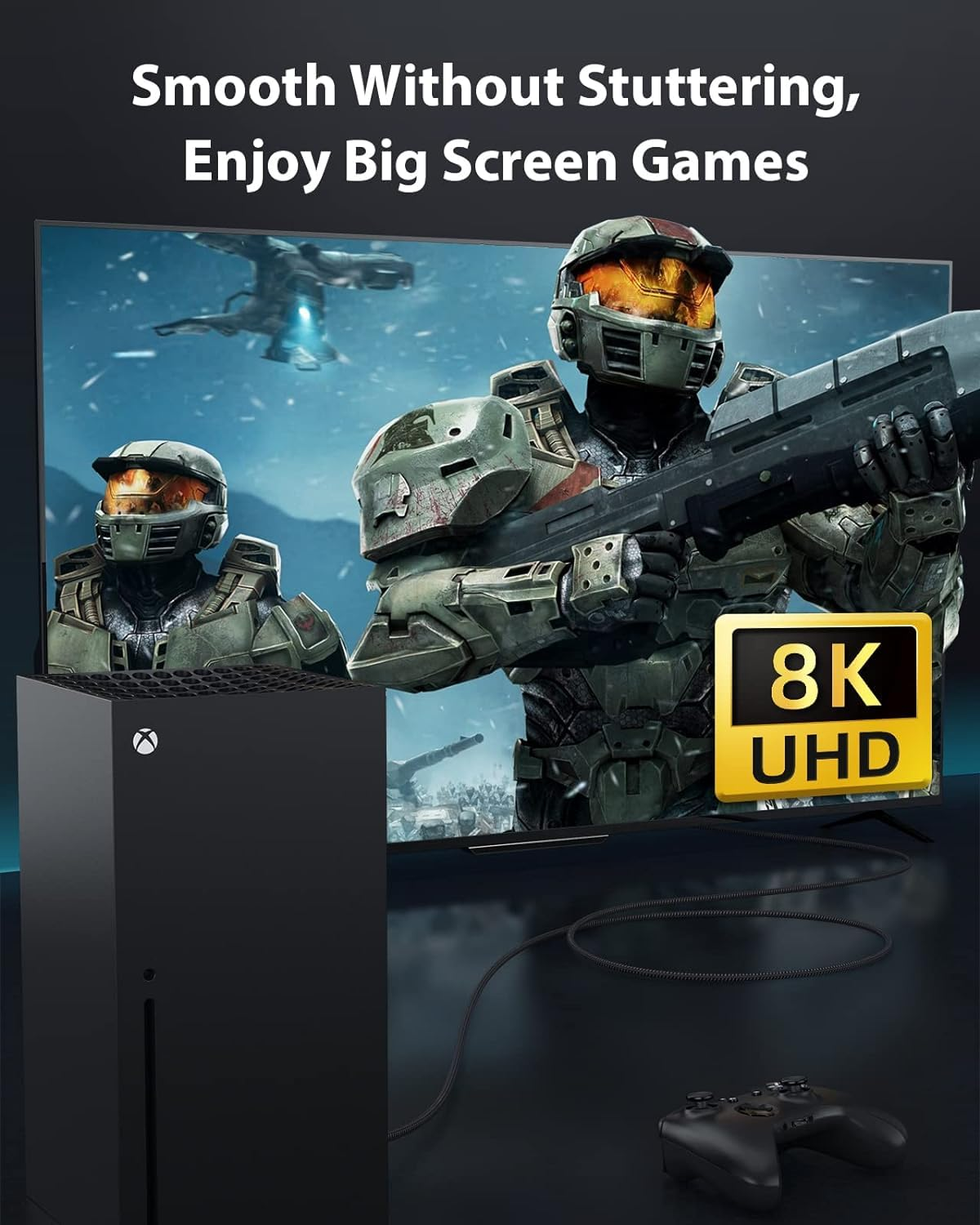 Stouchi 8K HDMI 2.1 Cable 2M 【2Pack】 48Gbps Ultra High Speed Nylon Braided Cord 8K@60Hz 4K@120Hz 2K@144Hz/120Hz HDCP 2.2&2.3 Earc Dolby Vision for PS5 Xbox Series X Roku Apple TV 4K Mac Mini M4 image number 3