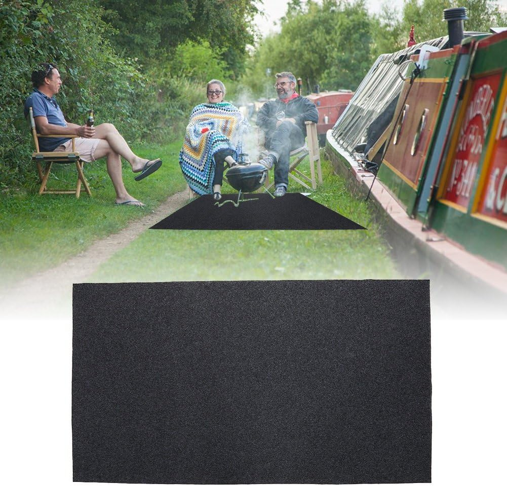 Yosoo BBQ Grill Mat Fireproof Heat Resistant BBQ Gas Grill Splatter Mat Backyard Floor Protective Rug for Outdoor Floor Decks, 48 X 29 Inch image number 6