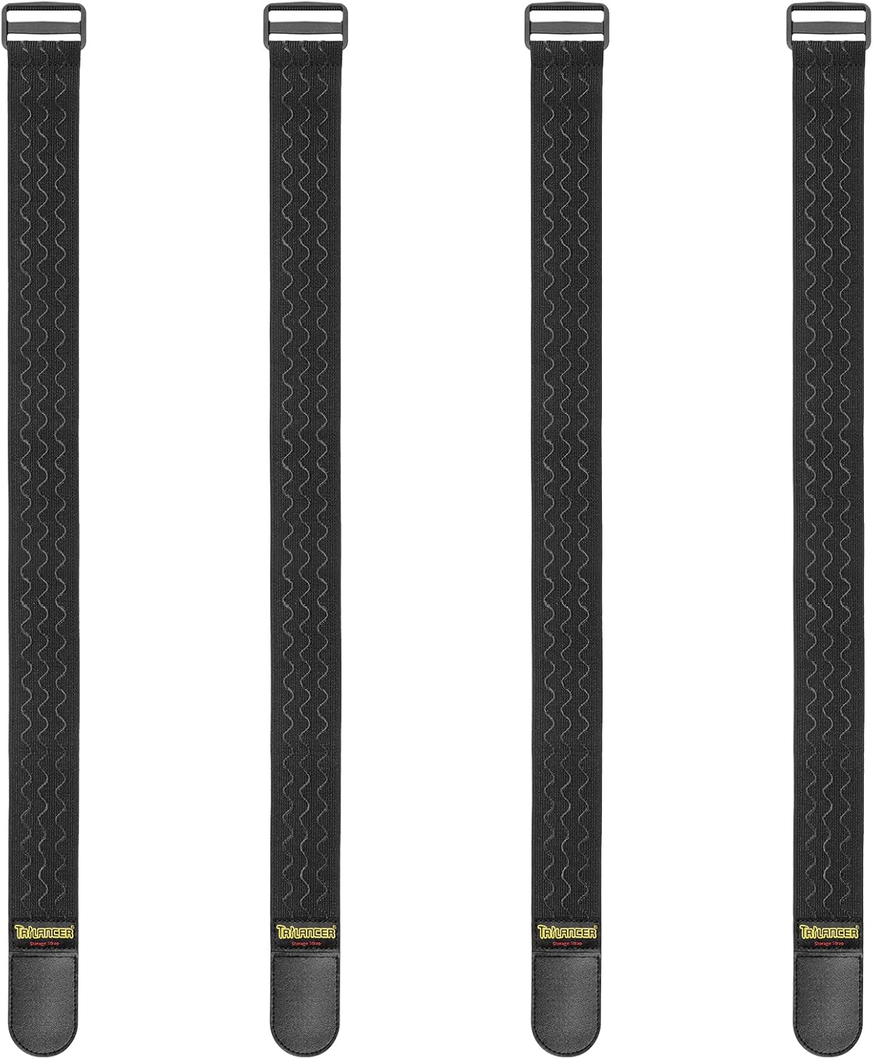 Trilancer Elastic Cinch Straps with Anti-Slip Strips, 61 Cm X 5 Cm(4 Pack) Multipurpose Hook and Loop Bundling Straps for Hose, Cords, Bike, Luggage, Camping, Yoga Mats