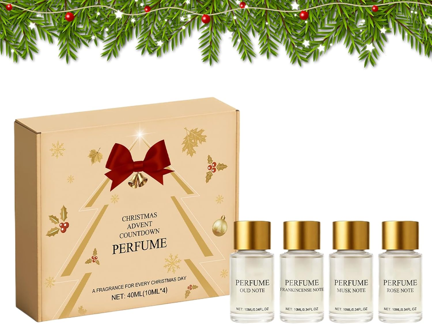 Perfume Calendar Advent 2025,4-Piece Christmas 2025 | Women Fragrance Set Countdown Calendar,For Birthday Valentine Daily Travel Commuting Party Dating Work Event image number 4