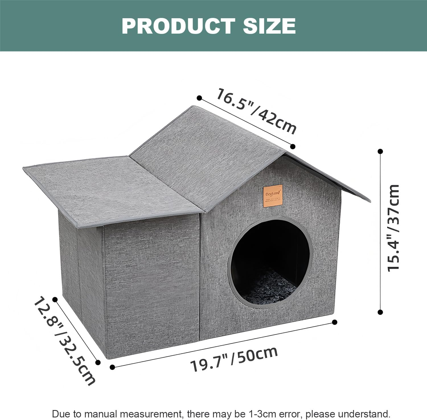 AIMANWEI Cat House Indoor/Outdoor,Insulated Waterproof Cat Shelter for Stray Cats,Pet House and Kitty Shelter with Removable Soft Cushion, Easy to Assemble Collapsible Cat Cabin image number 2