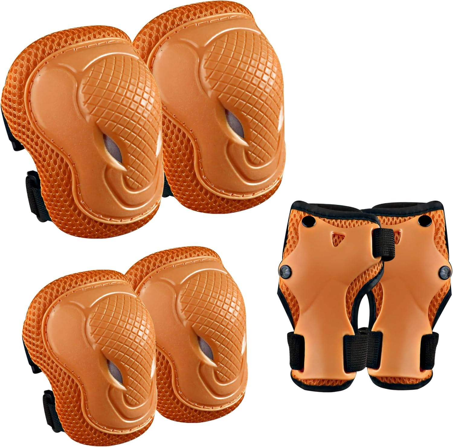 GEQID Knee Pads for Kids, Knee Elbow Pads and Wrist Guards Protective Gear Set ,For Rollerblading Skateboarding and Biking Scooter Skating to Child'S 5-12 Years