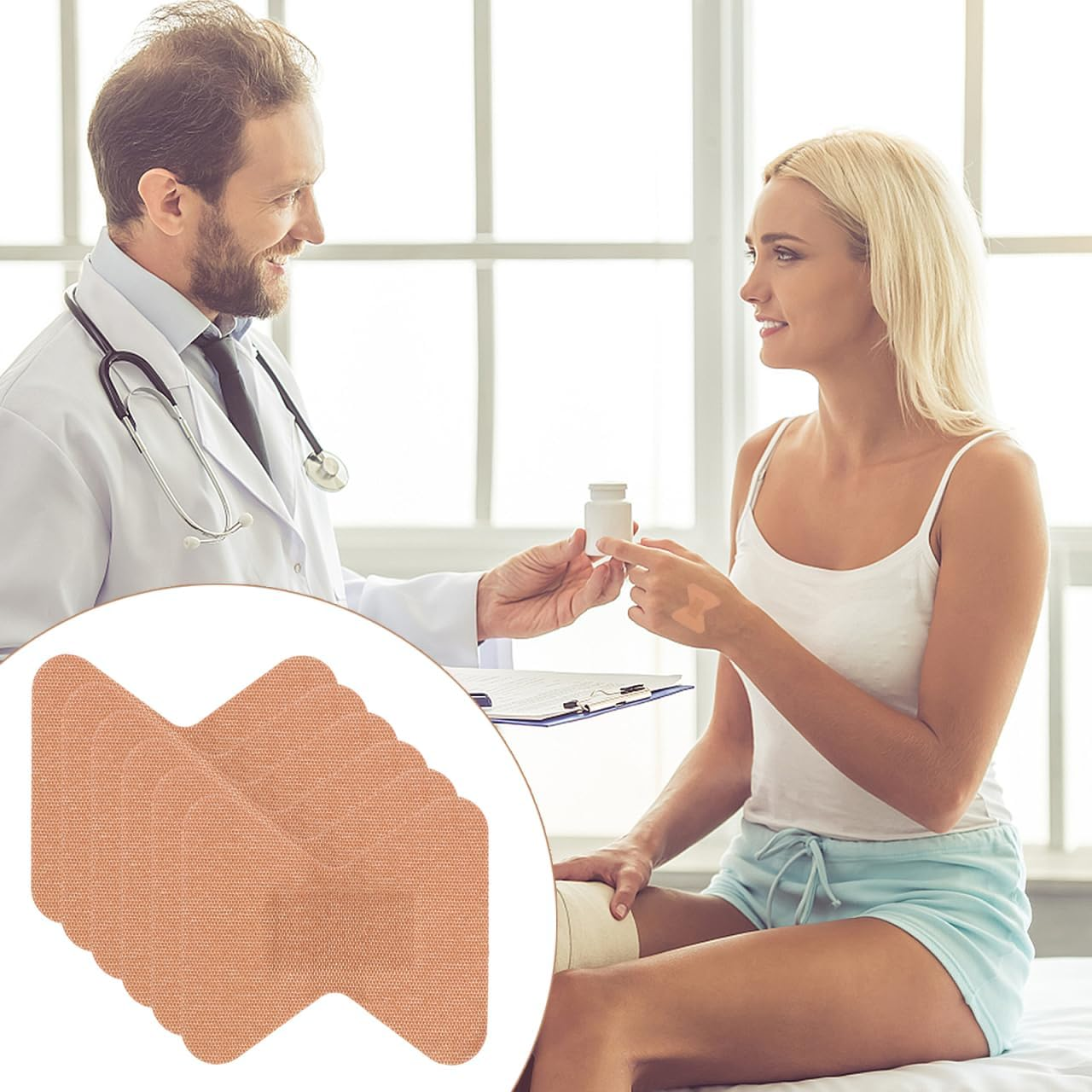 Baluue 40Pcs Elastic Fabric Bandages for Knuckle and Fingertip Wounds Waterproof Flexible Adhesive Band with Breathable Non-Stick Pads image number 3