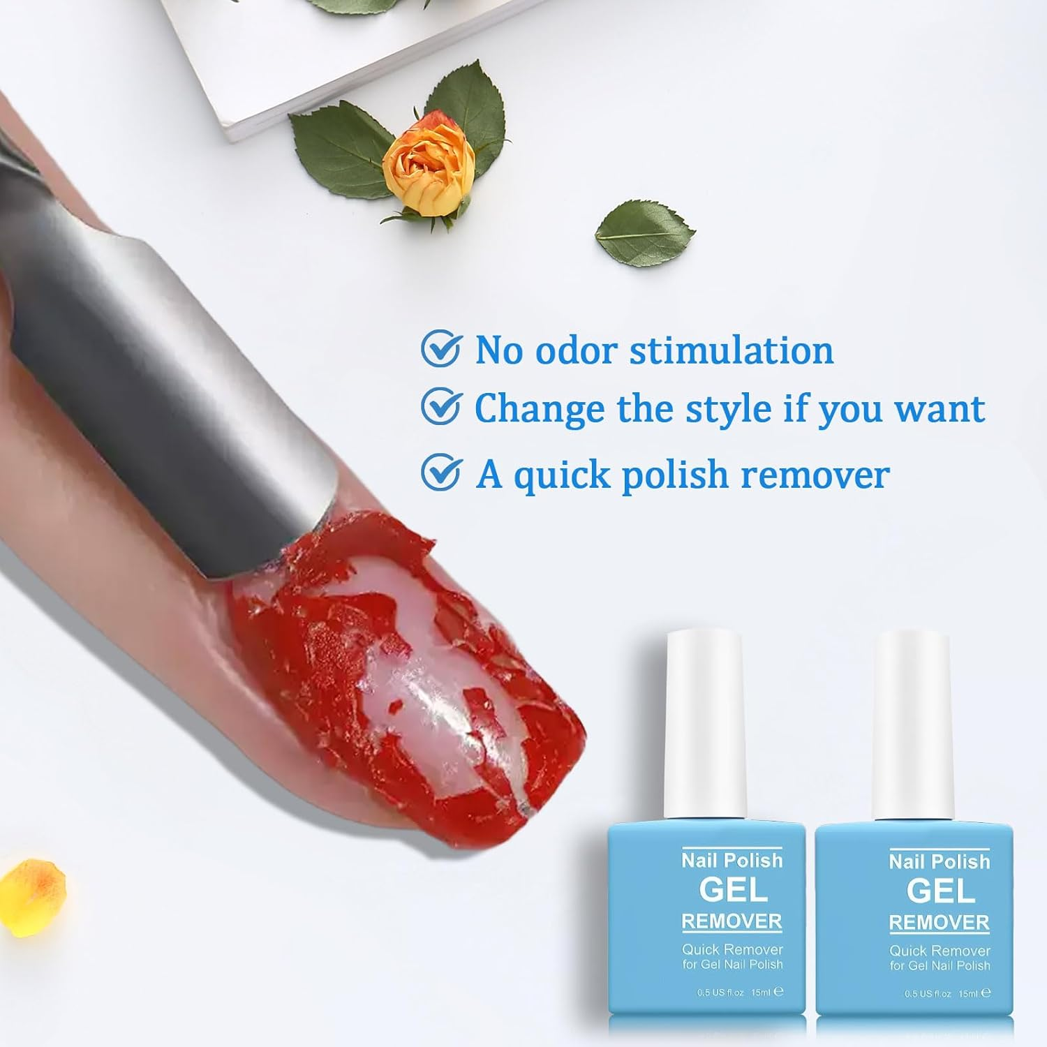 2Pcs Gel Nail Polish Remover Set, with 2Pcs Acetone Nail Polish Remover and Armor Removal Tools, Quick,Simple Gel Nail Polish Removal within 2-5 Minutes, Suitable for Women'S Nail Removal image number 1