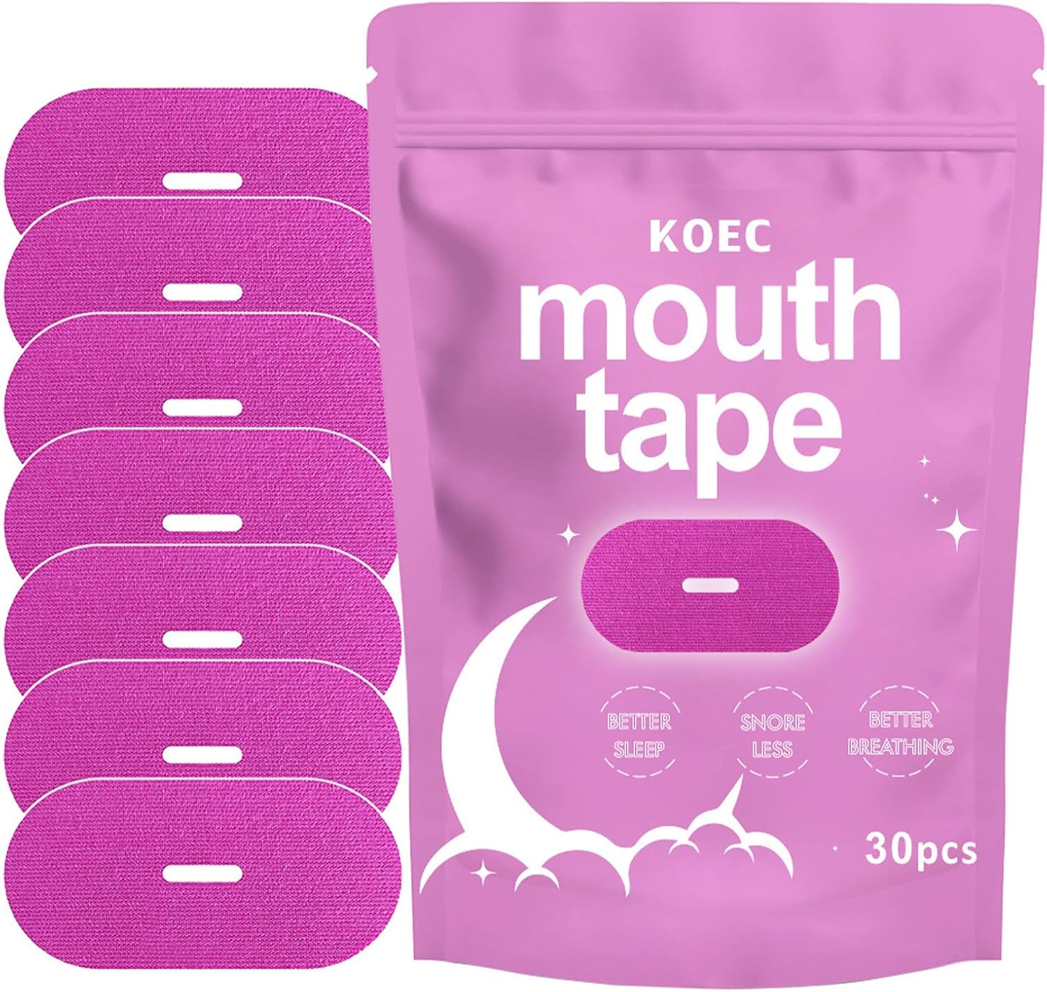 Mouth Tape,Anti Snore & Better Breathing，Improve Sleep Quality，Relieve Nasal Congestion,Reduce Mouth Breathing,Night Strips for Sleeping,Pack of 30 (Pink)