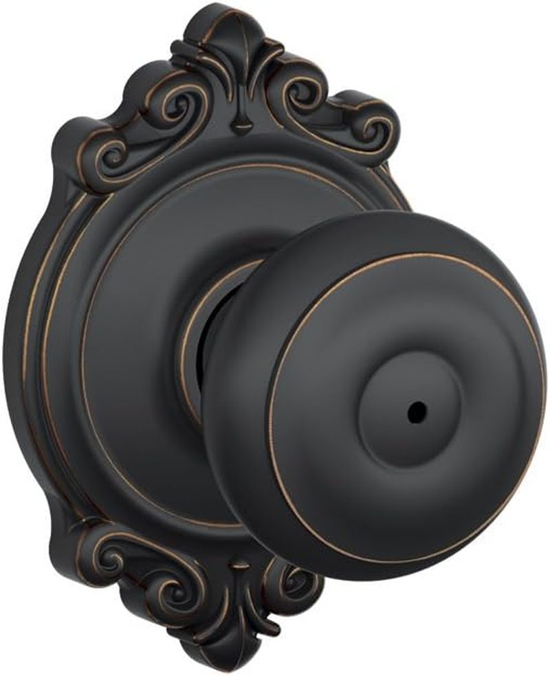 Schlage F40 GEO 605 BRK Brookshire Collection Georgian Privacy Knob, Bright Brass