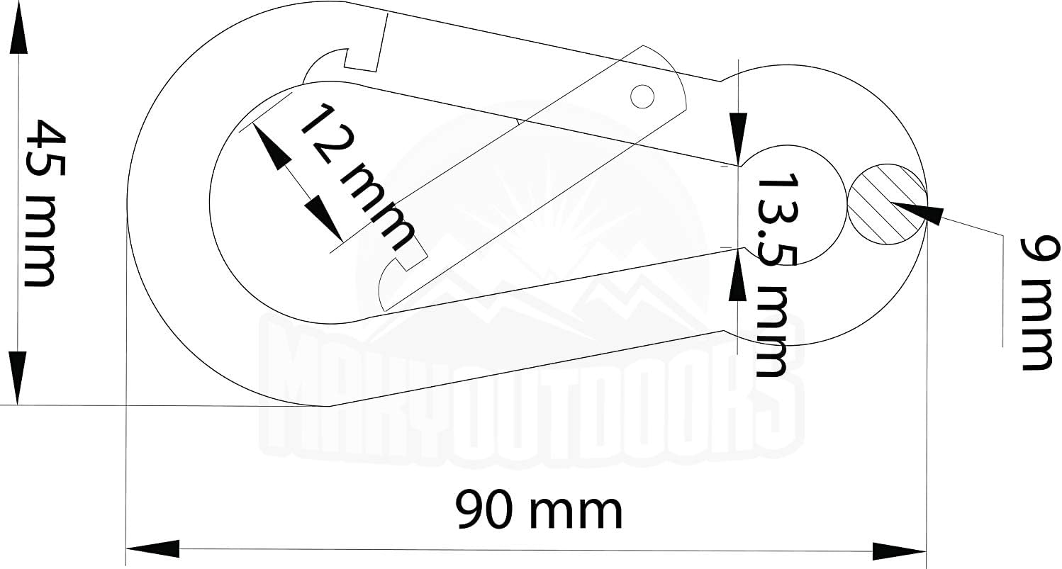 Stainless Steel Carabiners - 300Kg Weight Capacity per Clip - Strong Spring Action Snap Hook Attachment - Galvanized, Anti-Rust - for Hammocks, Punching Bags, Swing Chairs, Gym Equipment
