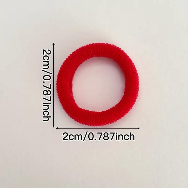 Lavema Hair Bobbles for Girls and Women, Pack of 100 (Red) Cute Elastic Hair Bands