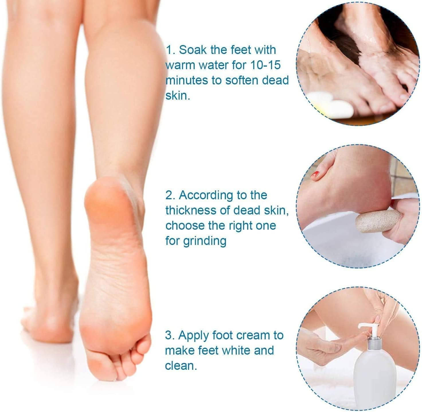 6 Pack Natural Foot Pumice Stone for Feet,Lava Pedicure Tools Hard Skin Callus Remover for Feet and Hands,Foot Exfoliator,Foot Scrubber,Foot File,Remove Dead Skin and Calluses image number 1