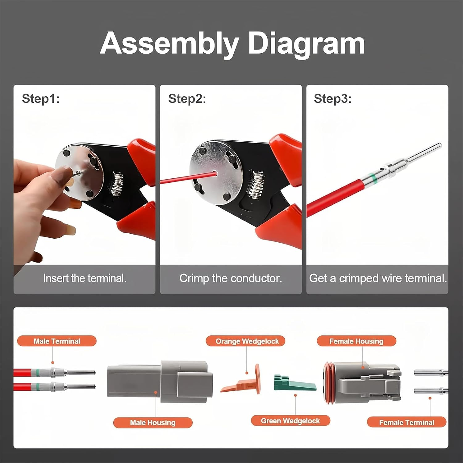 1600-Piece Deutsch DT Connector Kit with Genuine Crimp Tool for Automotive & Marine image number 3