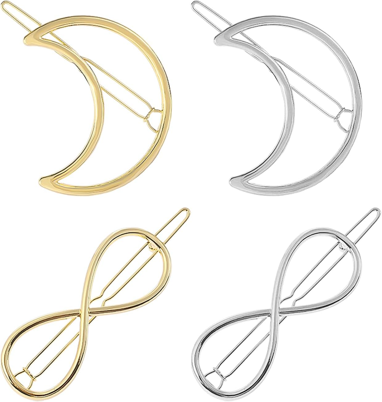 4 Pieces Women Hair Clips, Figure 8 Hair Clips, Moon Hair Accessories, Women'S Metal Hair Clips, Women'S Styling Hair Clips image number 4