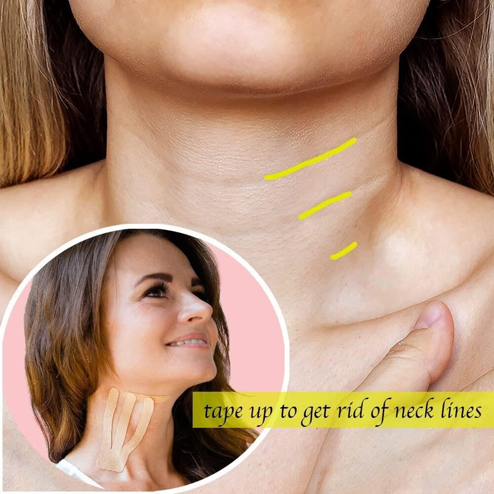 Dolemay Wrinkles Face Patches,2 PCS Face Tape 2.5Cm*5M Neck Forehead Eye Double Chin Lift V Shape Refill Tapes Multifunctional High Elasticity Wrinkle Patches Kinesiology Tape Face Skin Lifting Tape image number 2